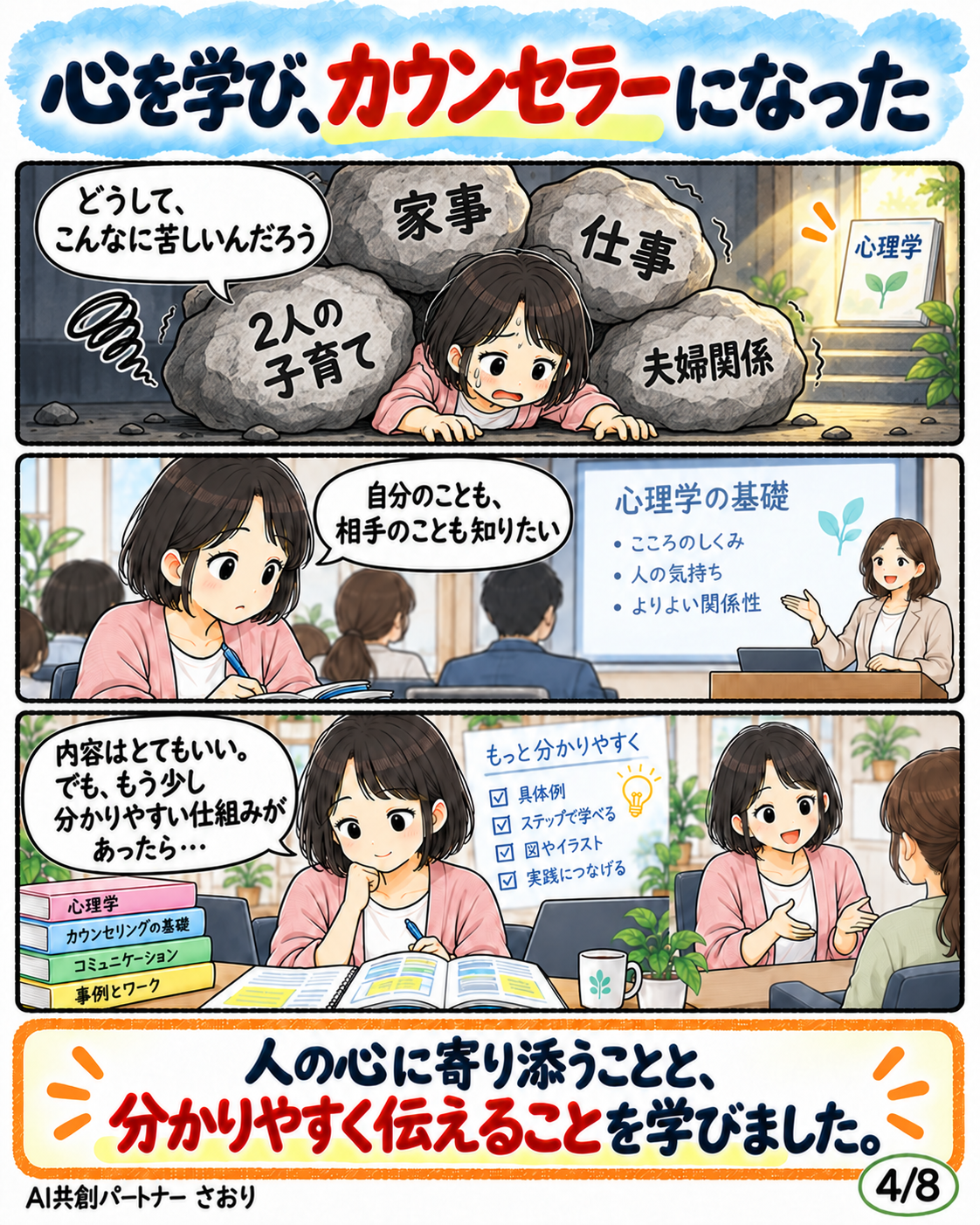 心を学び、カウンセラーになった